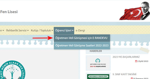 Öğretmen - Veli Görüşmesi için Nasıl Randevu Alınacağını Anlatan 1. Madde Görseli